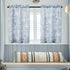 FMFUNCTEX Blue White Tier Curtains 36 Inch Length for Kitchen Windows White Blossom Floral Print Half Bathroom Window Curtain Panels Café Curtains...