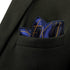S&W SHLAX&WING Men's Pocket Square Blue Orange Geometric Large 12.6"...