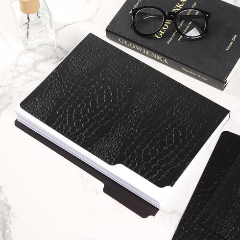 Mr. Pen- File Folders, 9.4" x 11.7", 3 Pack, Black Leather Design, Letter Size File Folders, Office File Folder, Filing Folders, Files Folder, Fil...