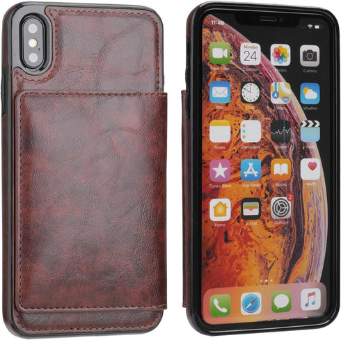 KIHUWEY Compatible with iPhone Xs Max Wallet Case with Credit Card Holder, Leather Kickstand Durable Shockproof Protective Hidden Magnetic Closure...
