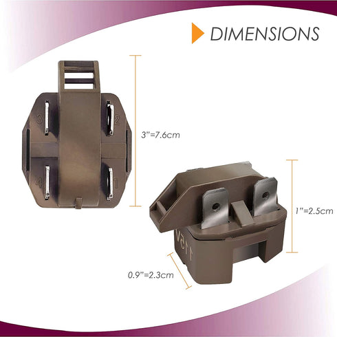 Runner Refrigerator Freezer Compressor PTC Start Relay for Frigidaire Gibson GE Whirlpool Ropper Kenmore Replaces 32330 WP2262185 WR07X26748 4387913 216594300 (2 Pack)