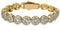 TOPGRILLZ Gold Bracelet Tennis Bracelet for Women Mens Bracelet 1 Row 10mm 14K Gold Plated Iced Out Cubic Zirconia Solitaire Cluster Tennis Link B...