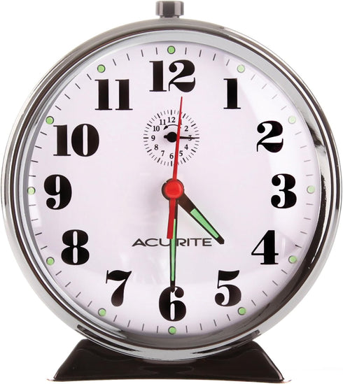 AcuRite 15607 Vintage Alarm Clock, Black Nickel...