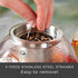 Creano glass teapot 34oz (1000ml), tea maker with integrated stainless steel strainer and glass lid, ideal for preparing loose teas, drip-free, al...