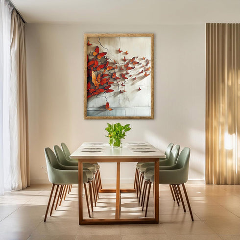 Posterizer-vibrant butterflies on old wall -2-Art for Animal Lovers-Abstract & Modern Art-decor for Girls, Teens Bedroom- unframed wall art...