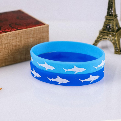 Caiyao 2pcs Shark Bracelet Fashion Rubber Sports Wrist Bracelet Ocean Beach Jewelry for Women and Men...