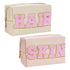 2PCS Patch Makeup Bag Preppy Cosmetic Bag Set Toiletry Storage Purse Skincare Pouch Waterproof PU Leather Travel Makeup Organizer for Women...