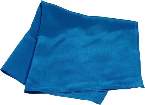 Fine Royal Blue 100% Silk Pocket Square Full-Sized 16"x16"...