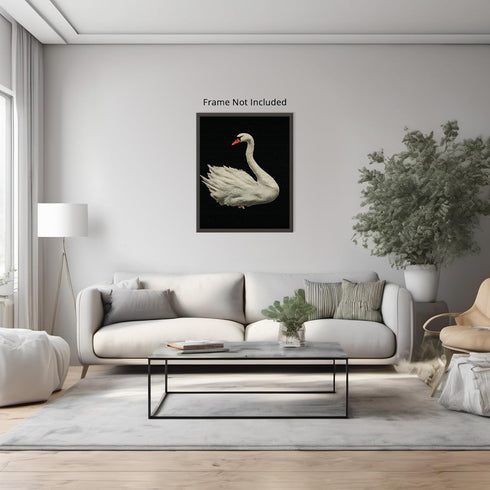 Posterizer 1 pcs-minimalist art-elegant serene scene of a lone swan 1-Art for Animal Lovers Gift for Art Lovers Decorations for Bedroom, Office, L...