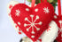 Hearts Christmas Ornaments Set of 4-Snowflake 100% Pure New Zealand Wool Handmade Eco-Friendly Valentine's Day Decor Shower Nursery Decoration Fai...
