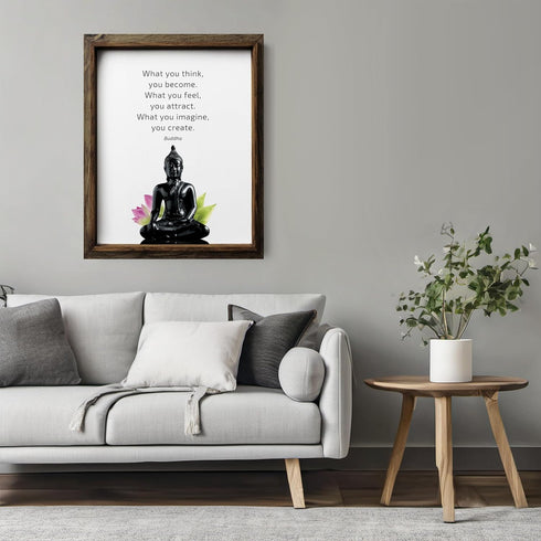 Posterizer 1 pcs-Buddha what you think you become-Quotes and Poems-Famous Figures Art Collection-Gift For Yoga, Buddhism, Meditation , philosophy ...