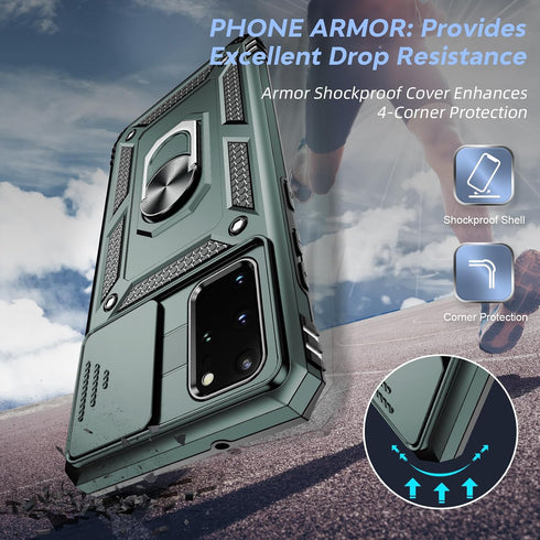 LeYi Phone Case for Samsung Galaxy S20 Plus 5G, Samsung S20 Plus 5G Case with Slide Camera Cover, Military-Grade Cell Phone Cases with Magnetic Me...