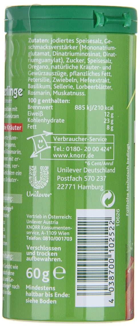 Italian Herbs Seasoning Mix (Knorr Kraeuterlinge - Italienische Kraeuter), 2.1oz (60g)...