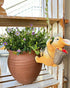 Outdoor Statues for Garden: Bunny Sculpture with Hanging Hemp Rope Animal Rabbit Outside Adorable Patio Balcony Yard Decor Patio Gifts for Women M...