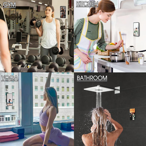 Double Sided Silicone Suction Cup Phone Mount Case for Selfies and Videos - Attach to Glass, Mirrors & Smooth Surfaces Sticky Grip for iPhone and ...