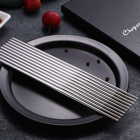 Devico Chopsticks, Metal Chopsticks, 18/10 Stainless Steel Chopstick Set, Reusable, Dishwasher Safe (5 pairs)...