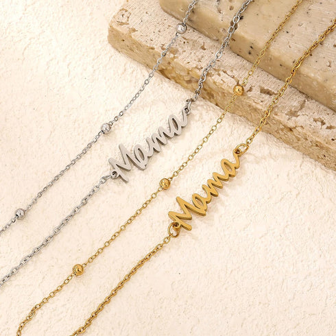 Mama Bracelets for Women 14K Gold Plated Dainty Mom bracelets Mother's Day for New Mom Women Mama Gifts...