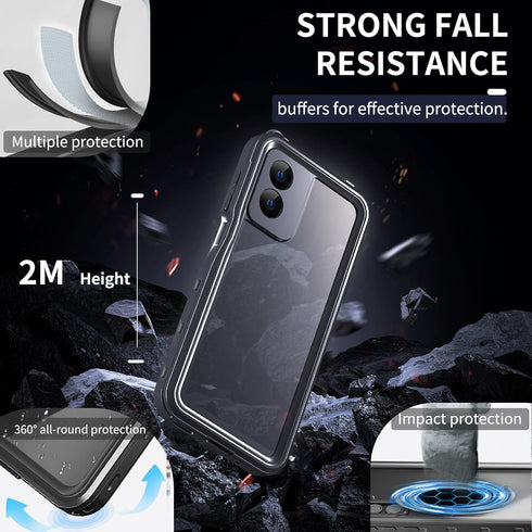 for Motorola Moto G Play 2024 IP68 Dustproof Waterproof Case Full-Body Slim Snowproof Shockproof Underwater TPU PC Hybrid Outdoor Transparent Cove...