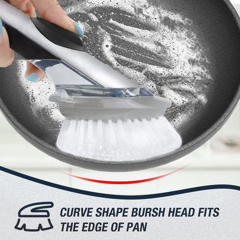 Dish Cleaning Soap Dispensing Brush Refills for OXO Dish Brush - 8 Pack Brush Head Replacement for Scrubber (Grey)...