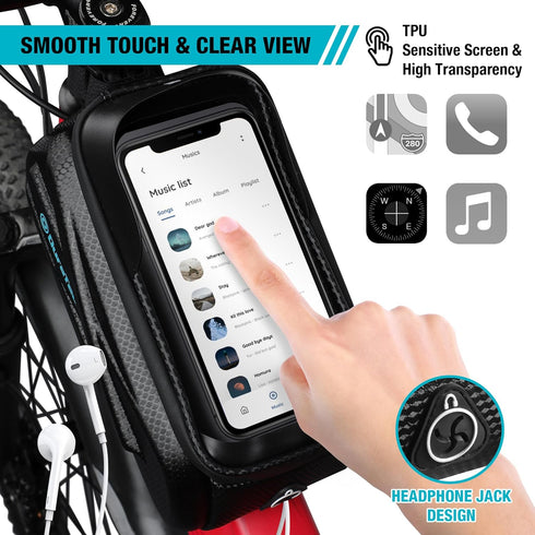 DURATECH Bike Bag, Bike Accessories, Waterproof Bike Phone Bag with EVA Material, TPU Touch Screen and Sun Visor, Bicycle Bag for Phones Under 6.9...