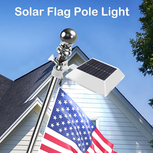 Solar Flag Pole Light, Bright White 6000k Flagpole Light Upgrade Solar Powered for 5ft 6ft Flag Pole,Waterproof Outdoor Dusk to Dawn Led Solar Lig...
