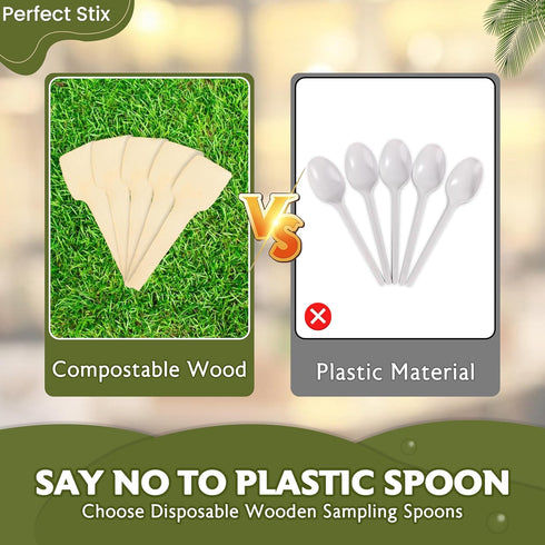 2.75" Disposable Wooden Taster and Sampling Spoons - Pack of 500ct...