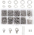 PH PandaHall 830pcs Jewelry Making Findings Stainless Steel, 680pcs 5 Styles Jump Rings 90pcs 3 Styles Lobster Claw Clasps 30pcs 40mm Extender Cha...