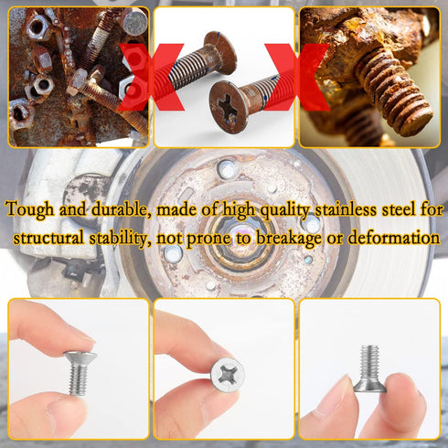 12PCS Brake Disc Rotor Screws OEM#93600-06014-0H,Automotive Replacement Brake System Parts Compatible with Acura,K3,City,Civic,Accord,Odyssey (12p...