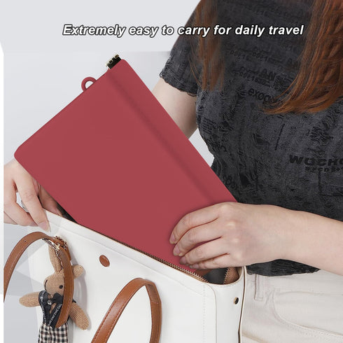 Silicone Cosmetic Bag, Silicone Makeup Bag, Waterproof Zipperless Self-Sealing Portable Travel Cosmetic Bag, Toiletries Bag, for Cosmetics Organiz...