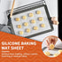 KitchenRaku Silicone Baking Mat, 16.5"x11.6" Non Stick Reusable Silicone Cooking Mat, BPA Free Baking Sheet for Cookies, Macarons Bread & Pastry, ...