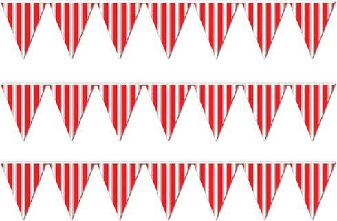 Beistle Striped Pennant Banner Pack of 3...