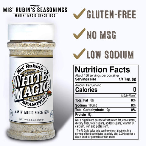 Gourmet All-Purpose Seasoning (5 oz.) Original White Magic Dry Rub Spice Powder Best Served on Seafood, Vegetables, Grilled Chicken, Boneless Pork...