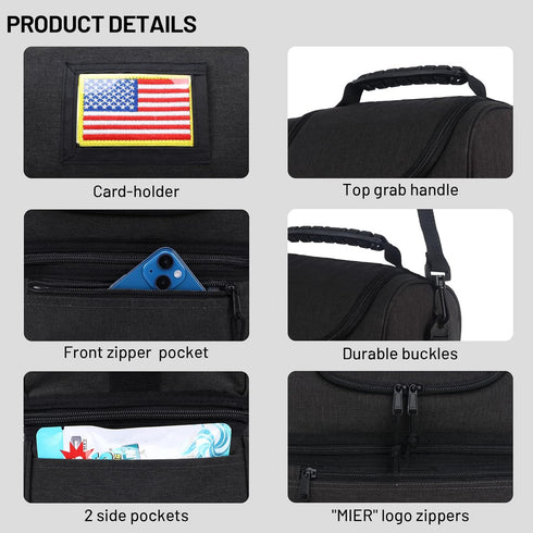 MIER Adult Lunch Box Insulated Lunch Bag Large Cooler Tote Bag for Men, Women, Double Deck Cooler (Dark Grey, Large)...