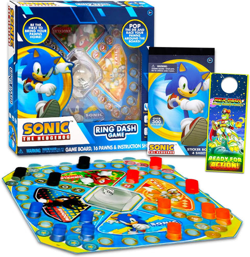Sonic The Hedgehog Pop Up Board Game - Bundle with Sonic Board Game for Kids with Pop Up Dice Plus Stickers, More | Sonic The Hedgehog Games for B...