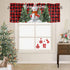 Christmas Valance for Windows Snowman with Xmas Tree Window Toppers Valances Rod Pocket 1 Panel Red Buffalo Plaid Check Window Treatments for Kitc...