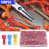 Twidec/150PCS Nylon Spade Connectors Kit 22-18 Gauge Quick Disconnect Fully Insulated Female Wire Spade Terminal Assortment Kit Red N-066-R-Fe...