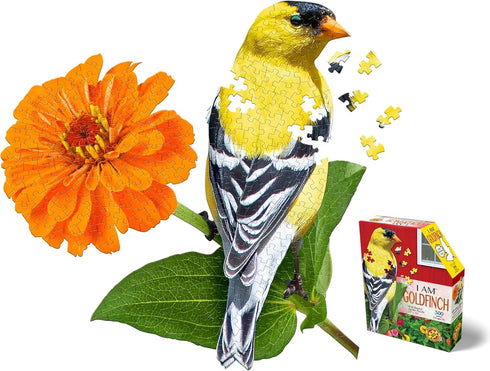 Madd Capp Puzzles - I AM Goldfinch - 300 Pieces - Animal Shaped Jigsaw Puzzle, Multi...