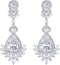 EVER FAITH Women's Wedding Jewelry Cubic Zirconia Marquise Teardrop Bridal Pierced Dangle Earrings Silver-Tone...
