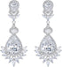 EVER FAITH Women's Wedding Jewelry Cubic Zirconia Marquise Teardrop Bridal Pierced Dangle Earrings Silver-Tone...