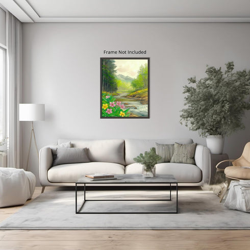 Posterizer 1 pcs-serene meadow scene in classic oil painting art style 7-Collectibles & Fine Art-Landscape & Nature Art-Gift for Men Women Teens- ...