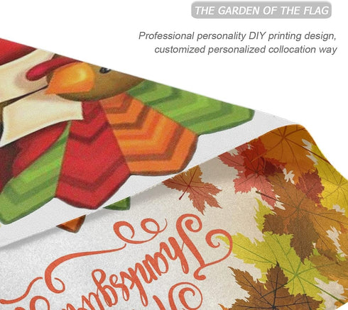 Wamika Happy Thanksgiving Day Turkey Garden Flag Pumpkin Sunflower Double Sided Flags 12" x 18" Maple Leaves Fall Autumn Harvest Rustic Small Gard...