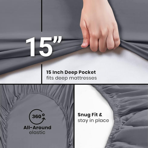 Utopia Bedding Full Fitted Sheet - Bottom Sheet - Deep Pocket - Soft Microfiber - Shrinkage and Fade Resistant - Easy Care -1 Fitted Sheet Only (G...
