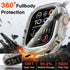 COOLQO 2 Pack Waterproof 2 in 1 Case Compatible for Apple Watch Ultra 2/Ultra 49mm, 9H Tempered Glass Screen Protector, Full Body Protective Cover...