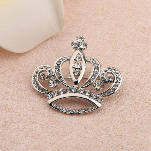 LQRI Crystal Rhinestone Princess Queen Crown Brooch Pin Tiara Crown Brooches Crown Tiara for Wedding Party/Banquet/Birthday...