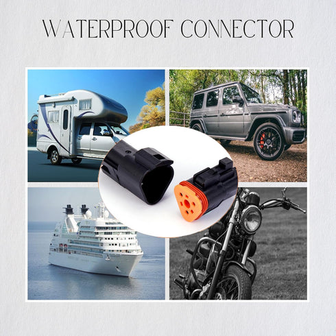 3 Pin Waterproof Connector,3 Wire Electrical Car Auto Connector,With 20CM 16AWG Long Male Female Plug Quick Disconnect Wire Connectors for Car Tru...