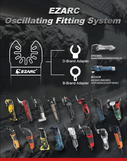 EZARC Diamond Oscillating Blade, Extra Long Reach Oscillating Multi Tool Saw Blades for Grout Removal, Cleaning Mortar, 3-Pack...