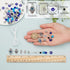 SUNNYCLUE 1 Box 240Pcs 6 String Evil Eye Bracelets Making Kit 8mm/10mm Evil Eye Beads Bulk Lampwork Glass Beads Blue Hamsa Hand Charms for Jewelry...