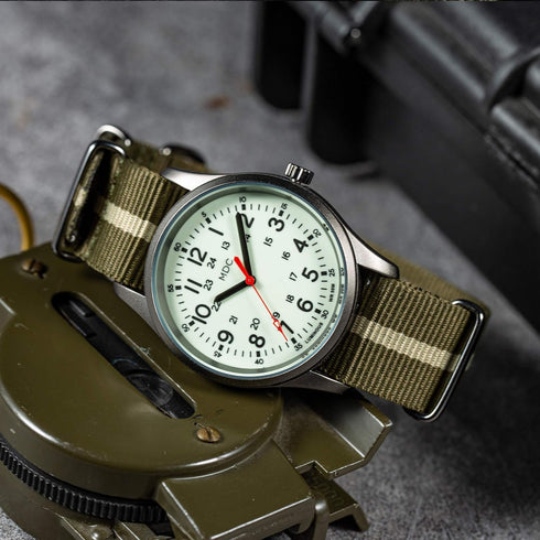Infantry MDC Glow in The Dark Watches for Men, 12/24 Hour Military Time Watch Waterproof, Field Outdoor Sport Mens Wristwatch with Slip-Thru Nylon...