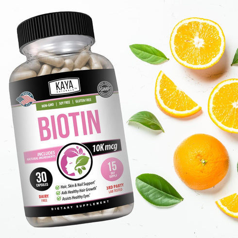 Kaya Naturals Biotin 10,000mcg Hair Growth Vitamins - Strong Nails, Healthy Skin Supplement for Women and Men - Healthier Hair & Skin - 30 Count...