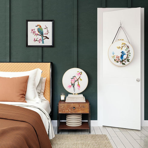 Dremisland 3 Sets Embroidery kit for Beginners Adults Embroidery Starter Kit with Hummingbird Flower Pattern and Instructions Stamped Cross Stitch...
